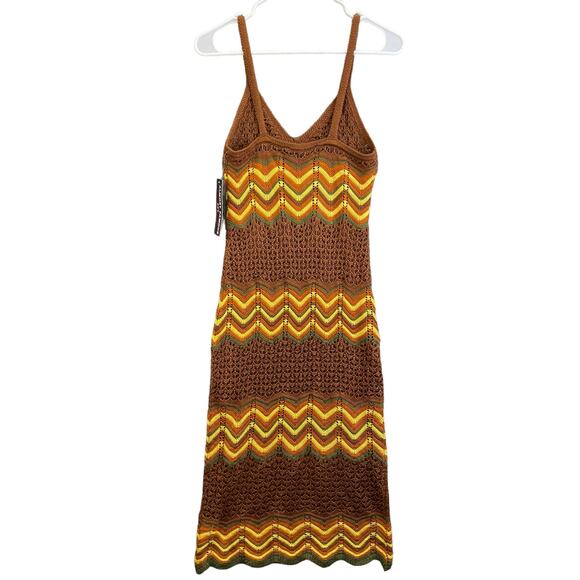 Almost Famous Women's Knitted Dress Gold Size Medium - Picture 3 of 10